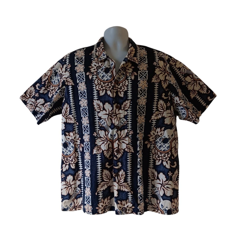 deja Vu kauai men's multicolored Hawaiian short-sleeve button down shirt XL